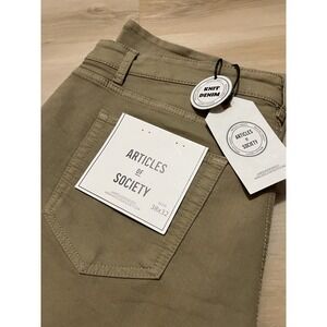 NWT Articles OF Society Baggy Fit Denim Khaki Jean Knit 38x32 Actual 40x31